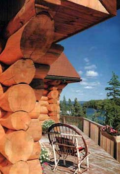 Deck overlooking lake